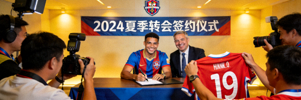 足球运动员最新转会签约仪式现场照片